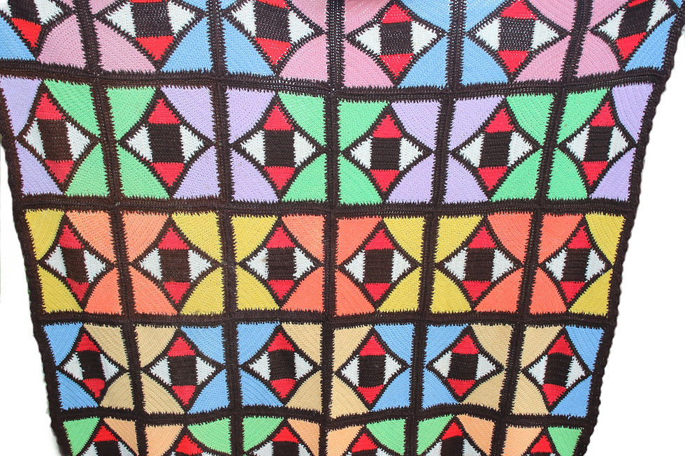 Миниатюра: Preloved Handmade Crochet Knee Rug, Granny Blanket