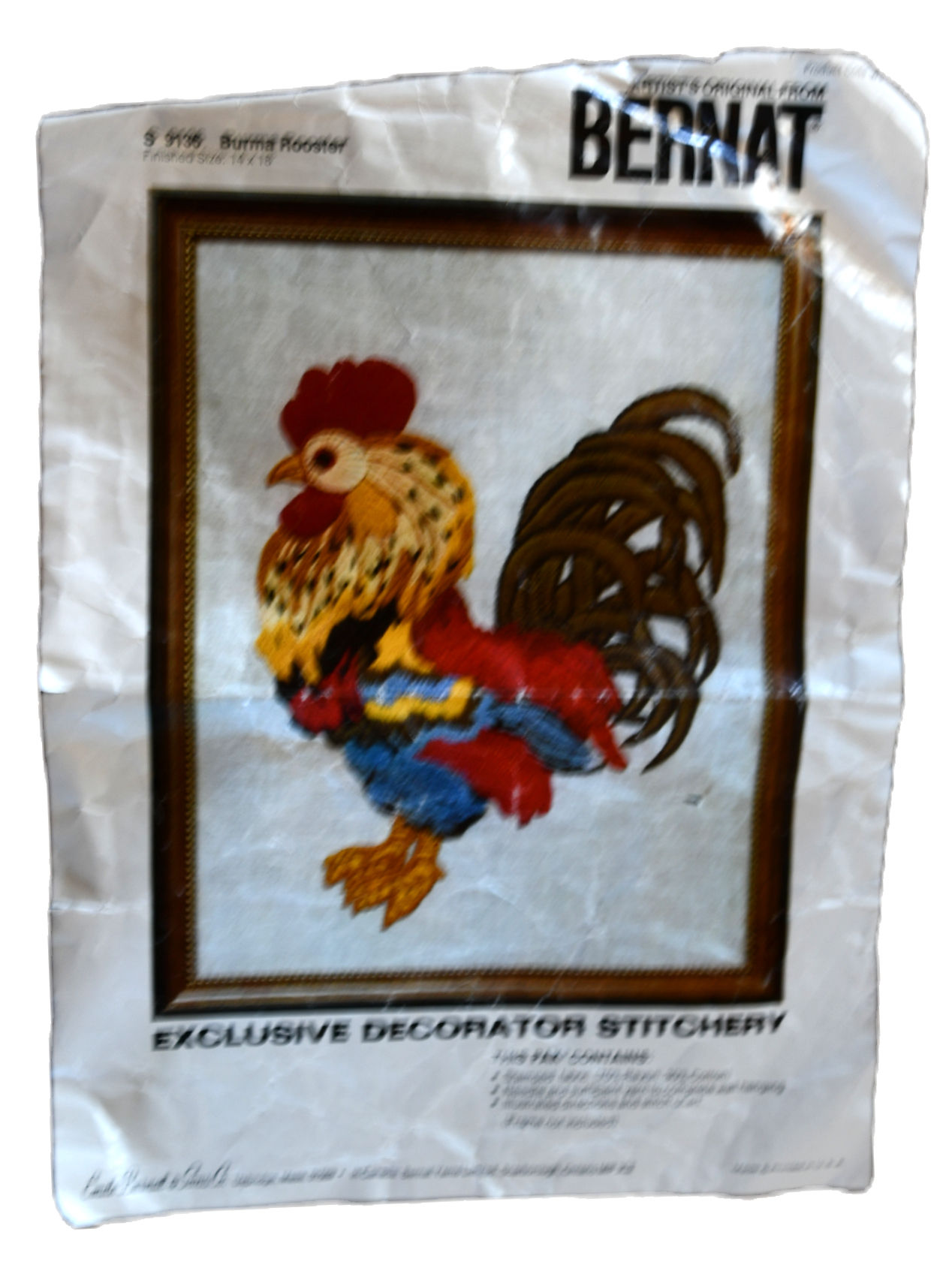 Preloved Bernat Burma Rooster s9136 Needlework Kit
