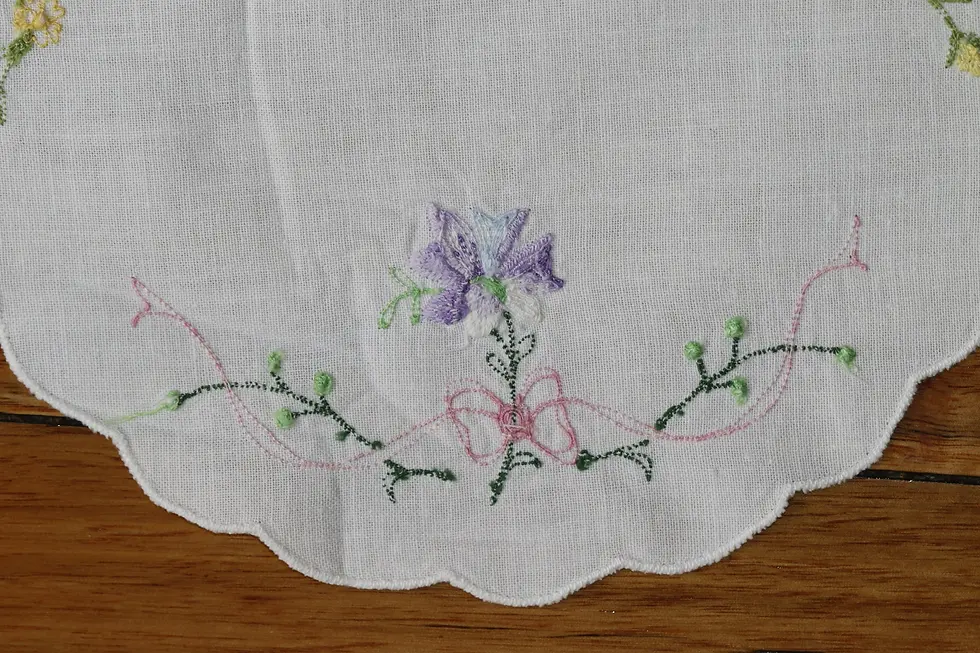 縮圖：Preloved Embroidered Floral Doily