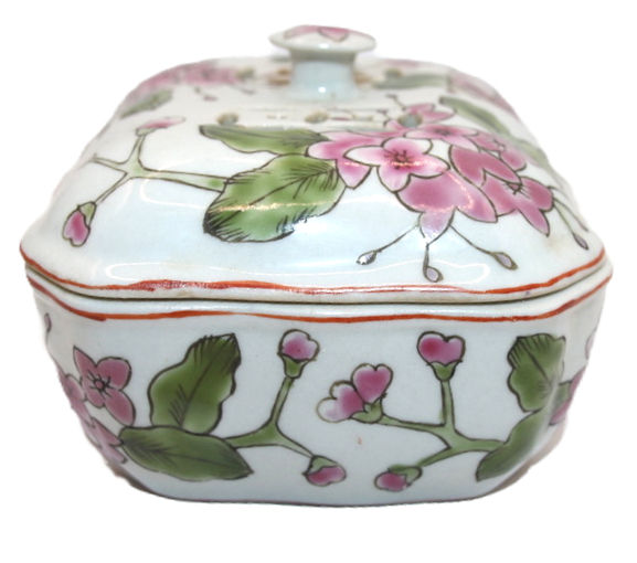 Miniaturbild: Preloved Ceramic Flower Bowl, Ceramic Rose Petal Bowl, Pot Pourri Bowl with lid