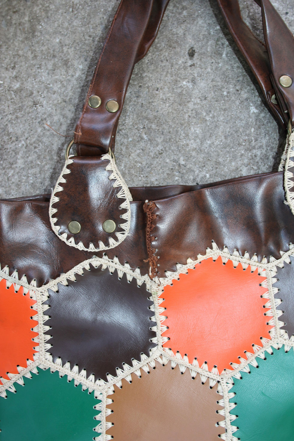 Μικρογραφία: Preloved Vintage Hexie Tote Bag