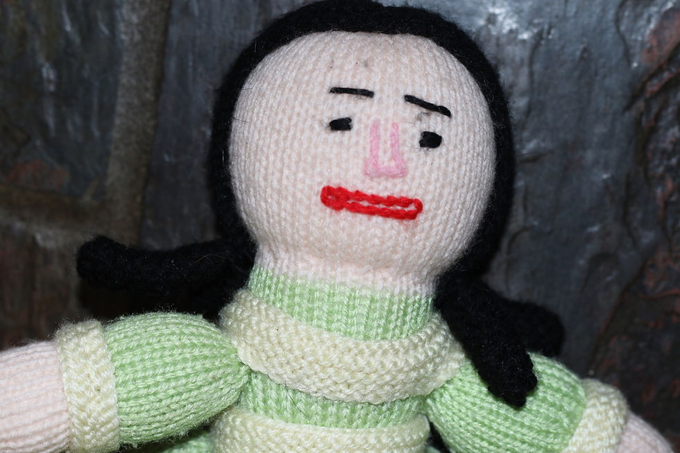 Miniatura: Preloved Knitted Upside Down Doll , Knitted Topsy Turvy Doll , Two Dolls