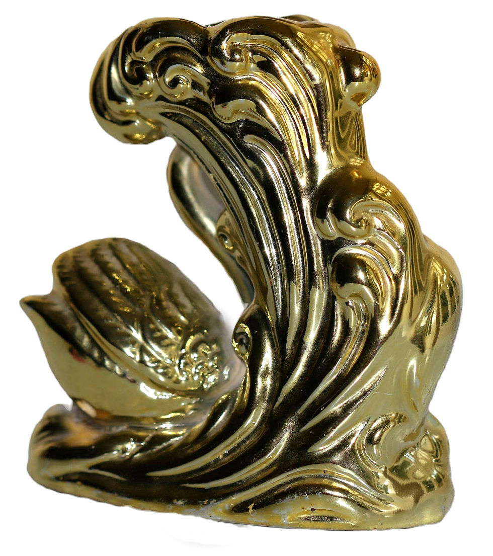 Μικρογραφία: Preloved Lustre Swan Vase, Gold Lustreware Swan Vase