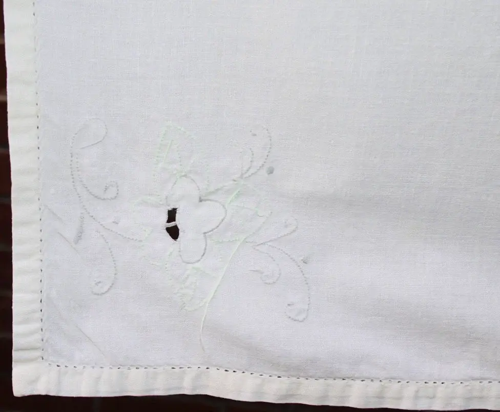 Thumbnail: Preloved Embroidery Tablecloth, Hardaker hand embroidered tablecloth.