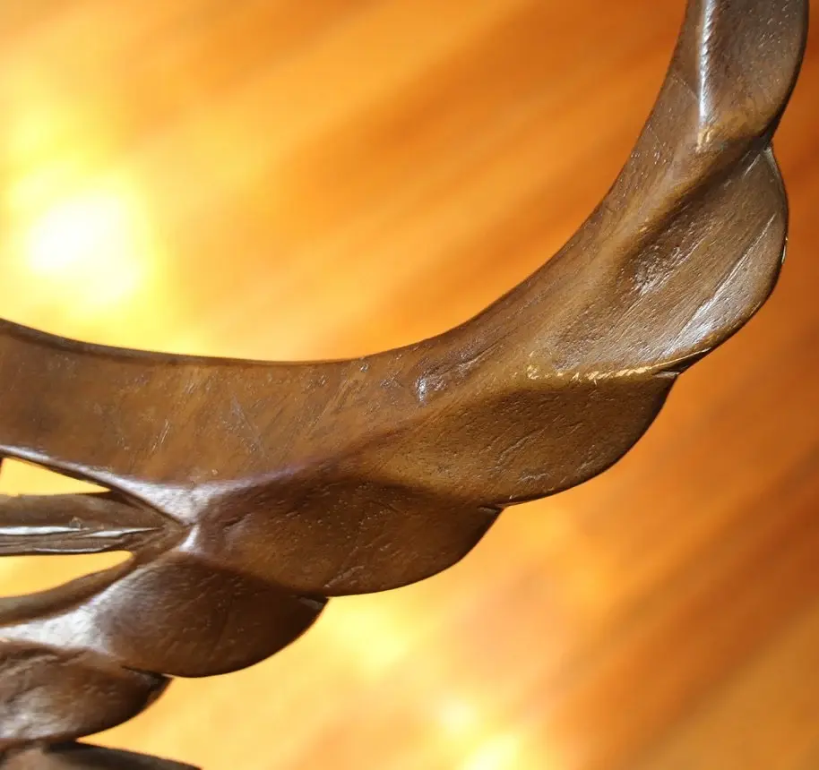 縮圖：Preloved Wooden Swan With Scene Decor
