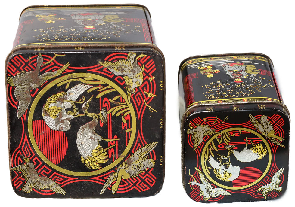 Miniaturbild: Preloved Pair of Vintage Oriental Tins Set