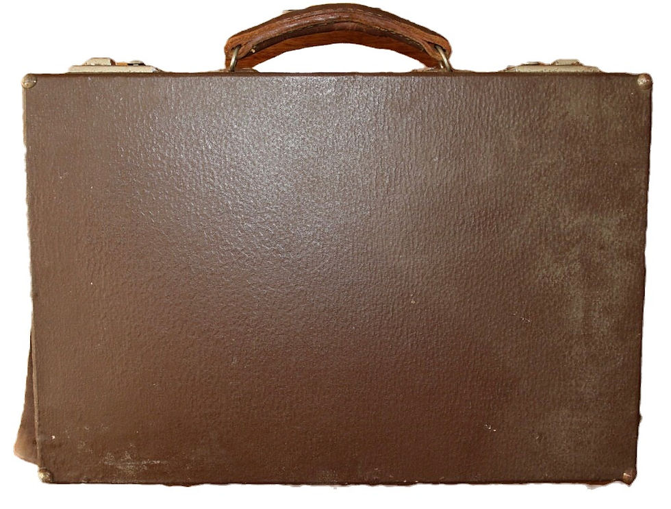 Miniature : Preloved Vintage Retro Leather Briefcase, Vintage leather case