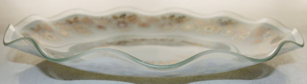 Thumbnail: Preloved Pearl Wedding 30th Anniversary Plate, Glass Anniversary Plate