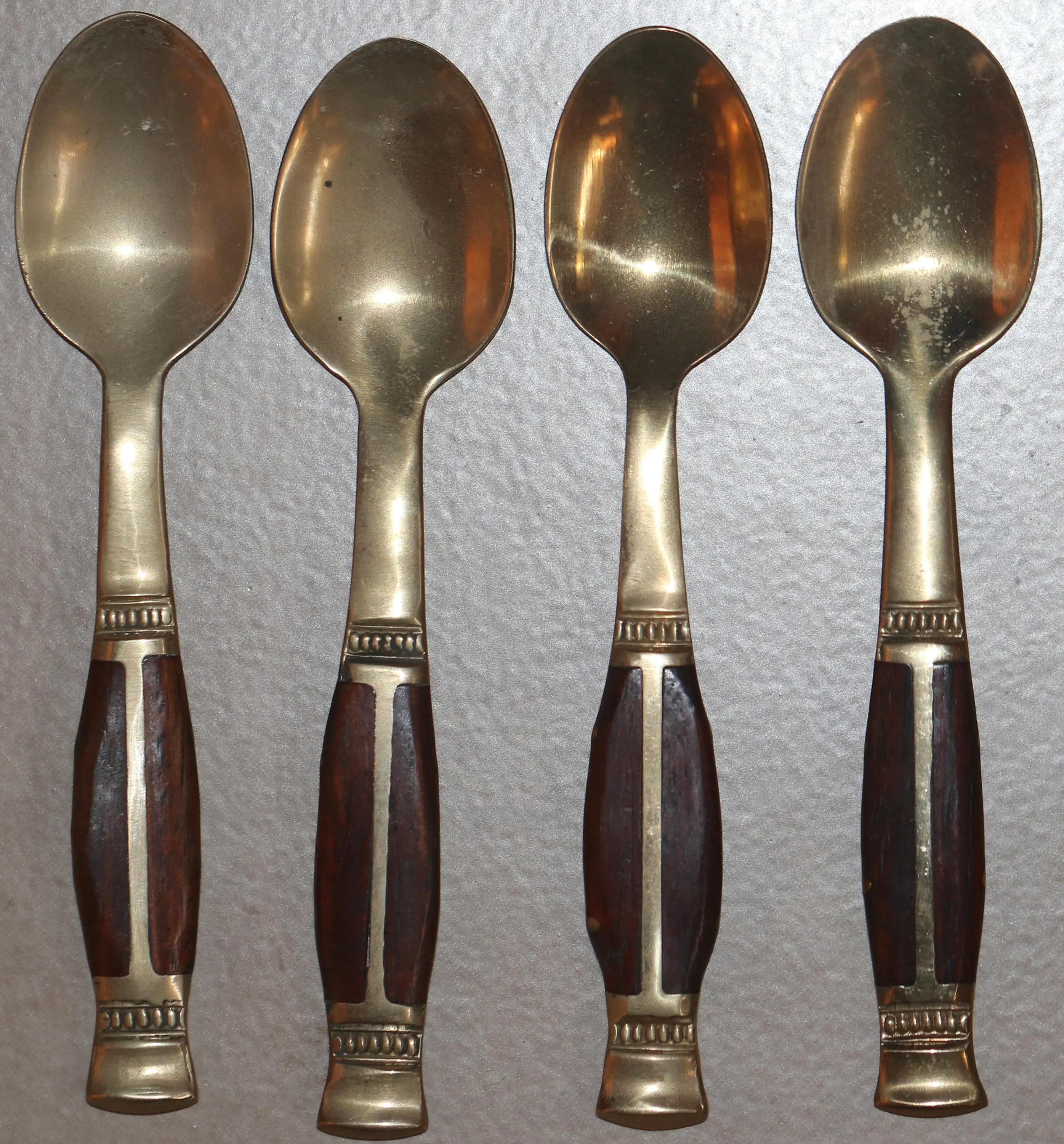 Preloved Vintage Set of Four Brass Teaspoons