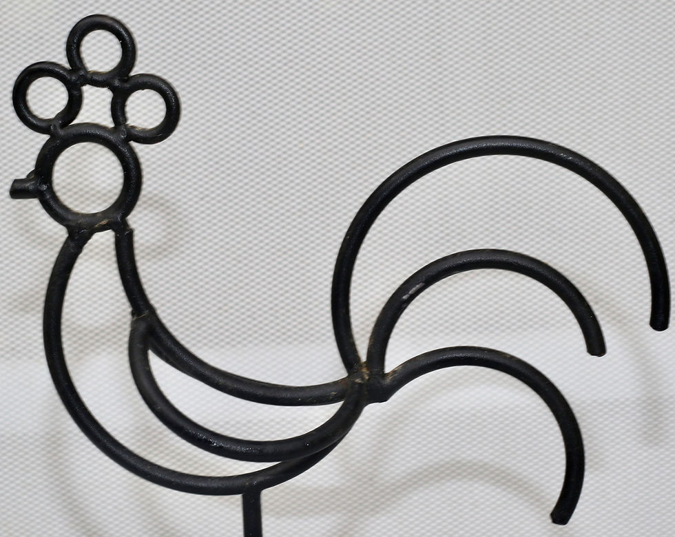Μικρογραφία: Preloved Rustic Egg Stand, Cast Iron Egg Rack, Rooster Egg Holder