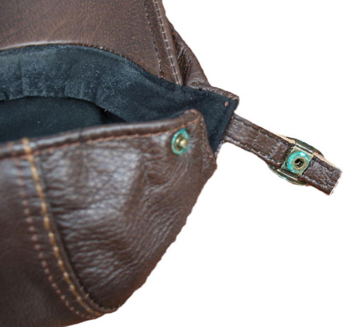 Miniatura: Preloved Vintage Leather Flat Cap, Size 2