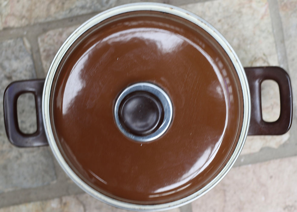 Thumbnail: Preloved Vintage Enamelware Casserole Dish, Floral Pan