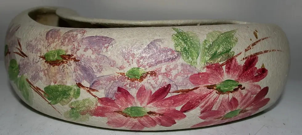 Preloved Curved Planter or Vase, Half Circle Vase