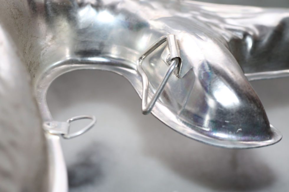 Miniatura: Preloved Vintage Metal Curved Fish Mold, Metal Fish Mould, Pate Mould, Pate Mold