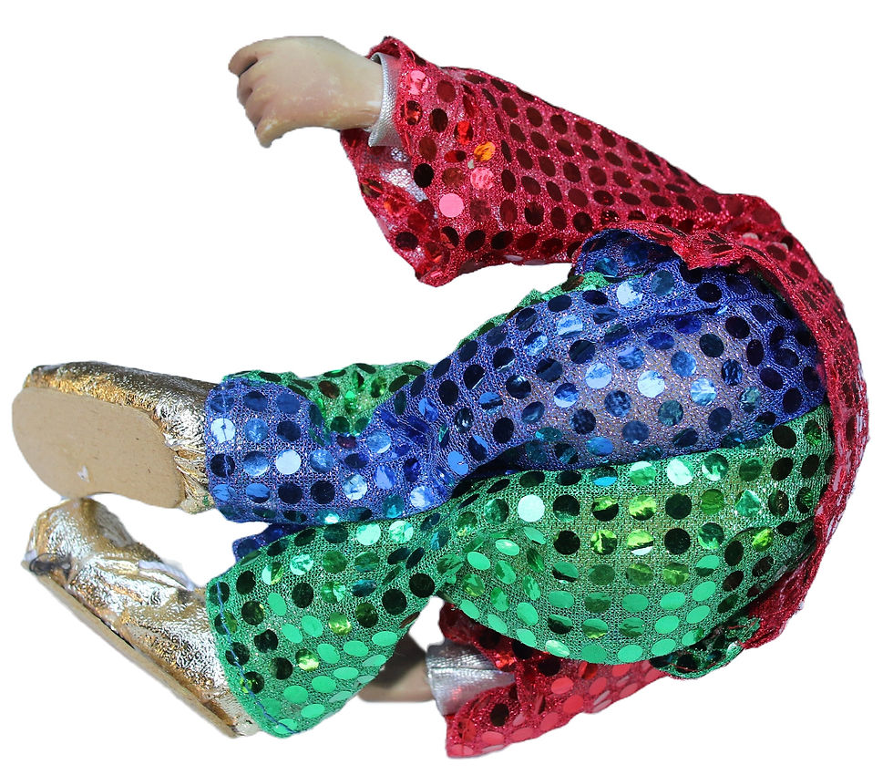 Miniatura: Preloved Ceramic and Cloth Clown Doll, Clown Toy