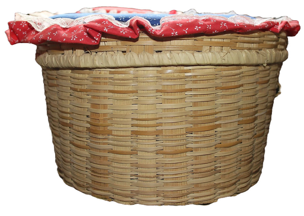 Miniature : Preloved Wicker Basket With Applique Decorations