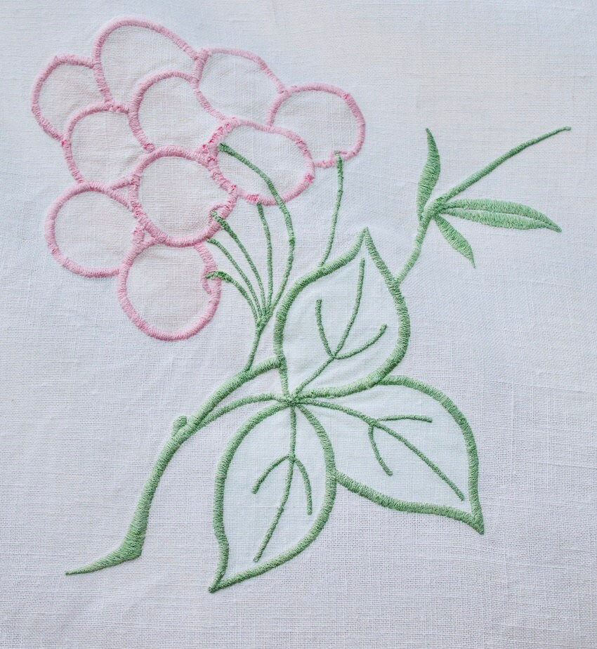 Miniatura: Preloved Motif Tablecloth, Floral Tablecloth, Leaf Motif Tablecloth