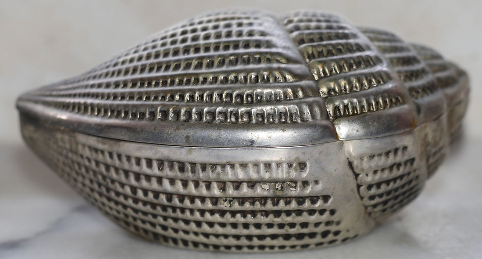 Thumbnail: Preloved Metal Shell Trinket Box, Conch Jewellery Box