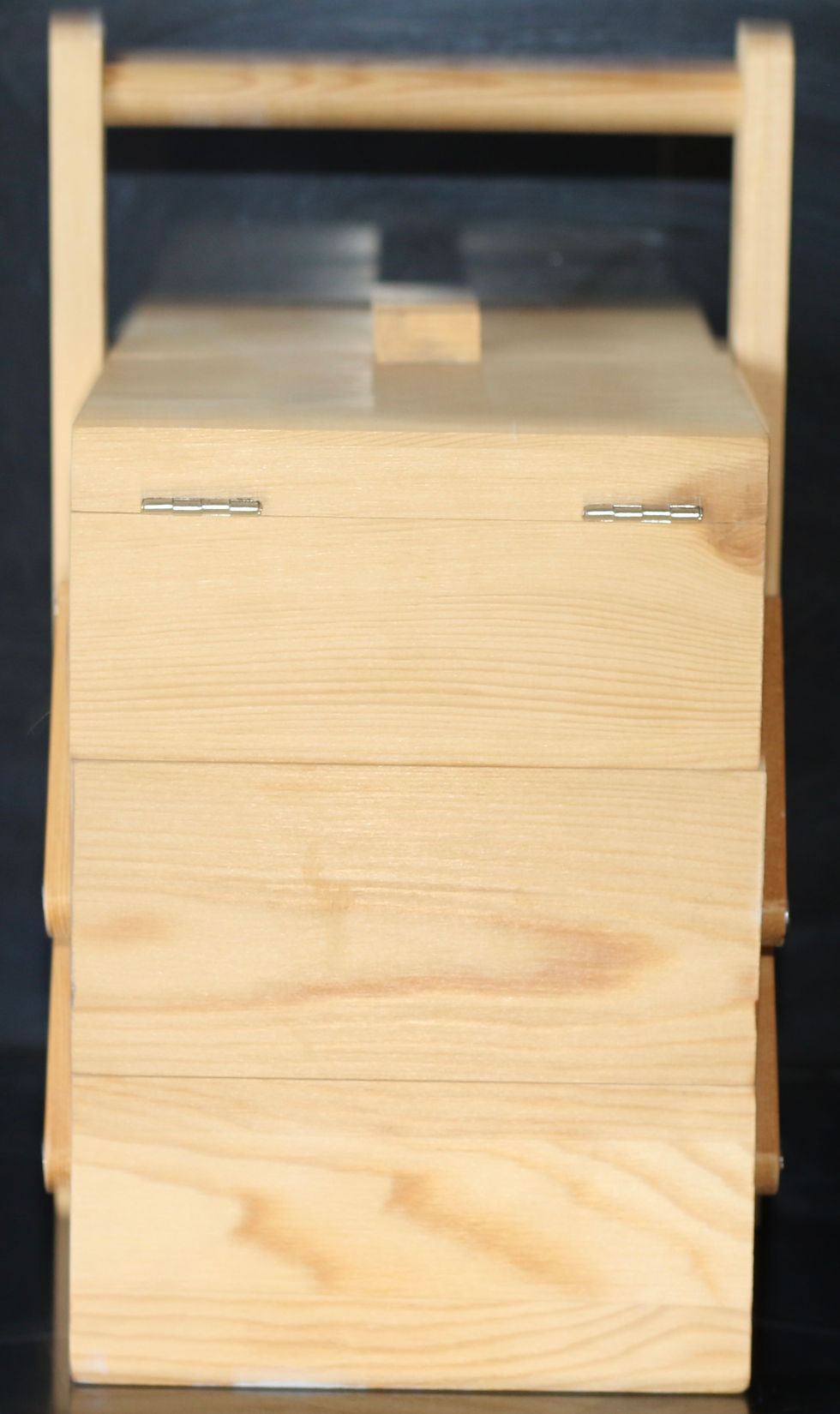 Miniatura: Preloved Wooden Accordian Sewing Box, Fold Out Sewing Box, Cantilever Sewing Box