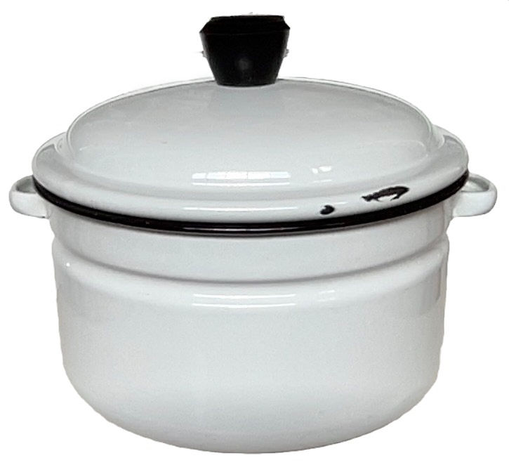 縮圖：Preloved Enamelware Bowl With Lid
