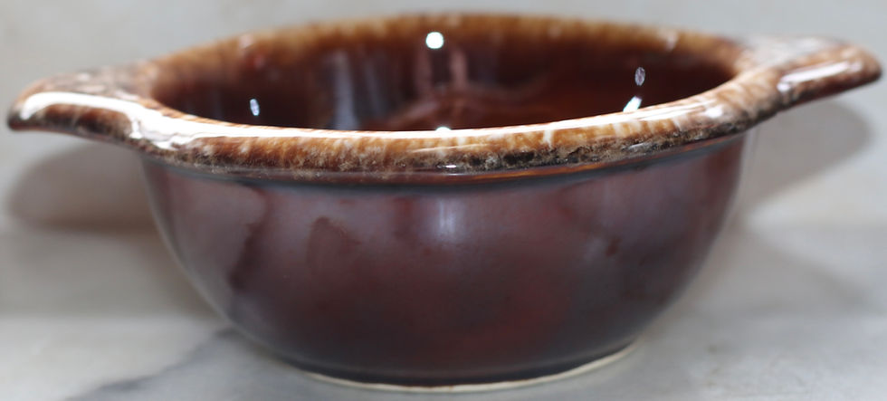 Μικρογραφία: Preloved Vintage Hull Pottery brown drip ceramic bowl, ceramic Hull dish