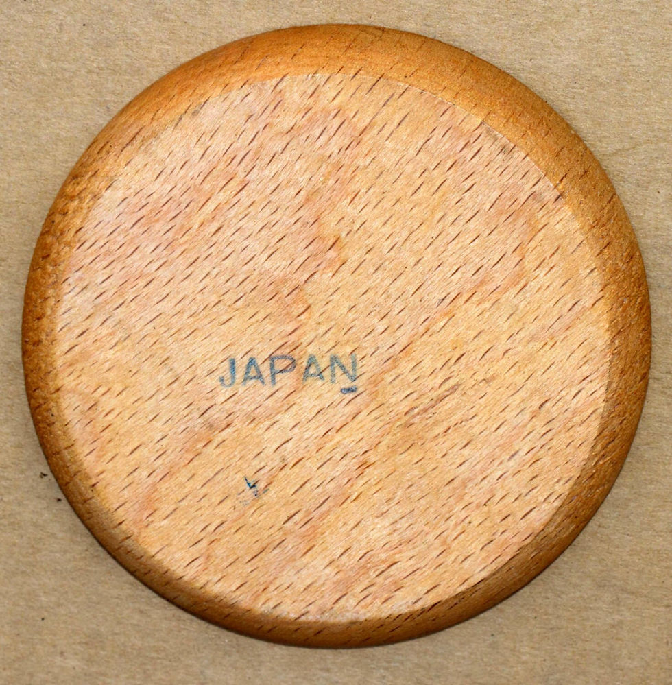 Thumbnail: Preloved A Pair of Novelty Coasters Poverty and Keep Smiling Wooden Coasters