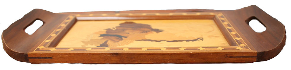 Thumbnail: Preloved Wooden Marquetry Tray