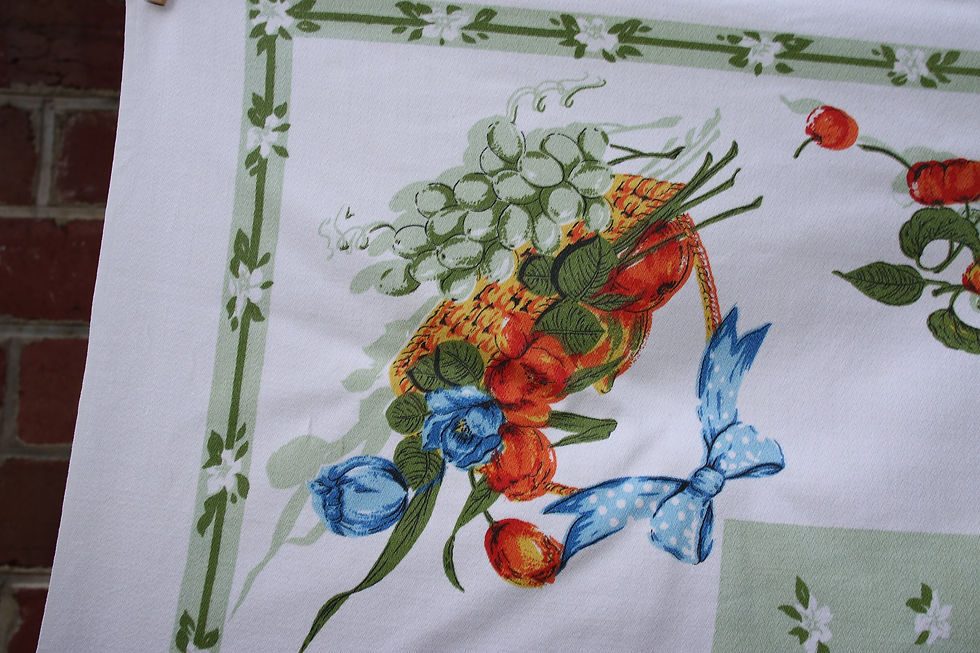 縮圖：Preloved Rectangular Printed Fruit Tablecloth
