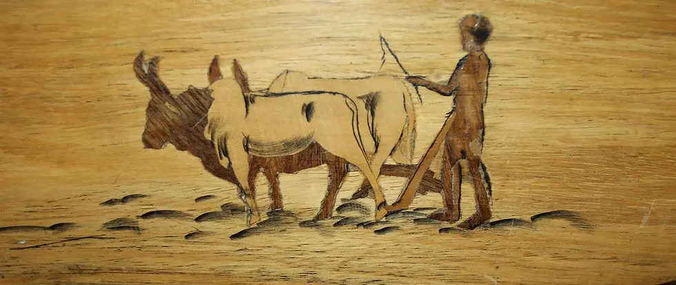 Preloved Vintage Wooden Herder Picture