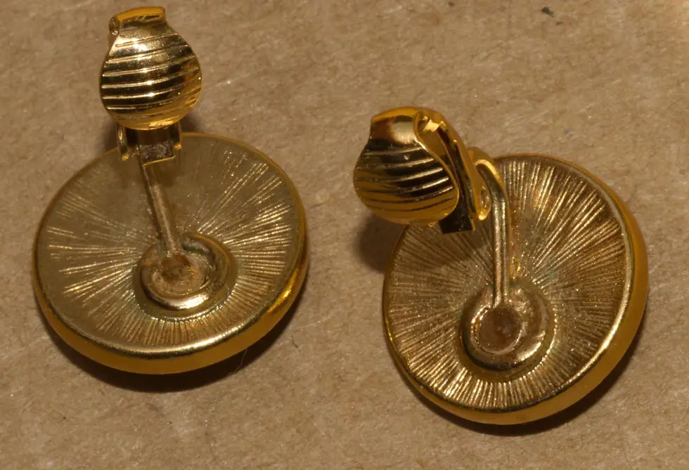 Miniature : Preloved Vintage Clip-on Avon Earrings with Glass Centre Vintage Clip-On Earring