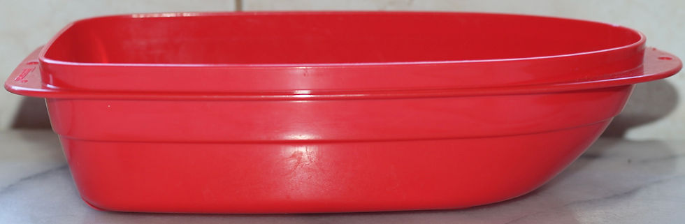 Miniature : Preloved Vintage Tupperware Tuppertoys Plastic Boat Toy, Red Canoe Toy