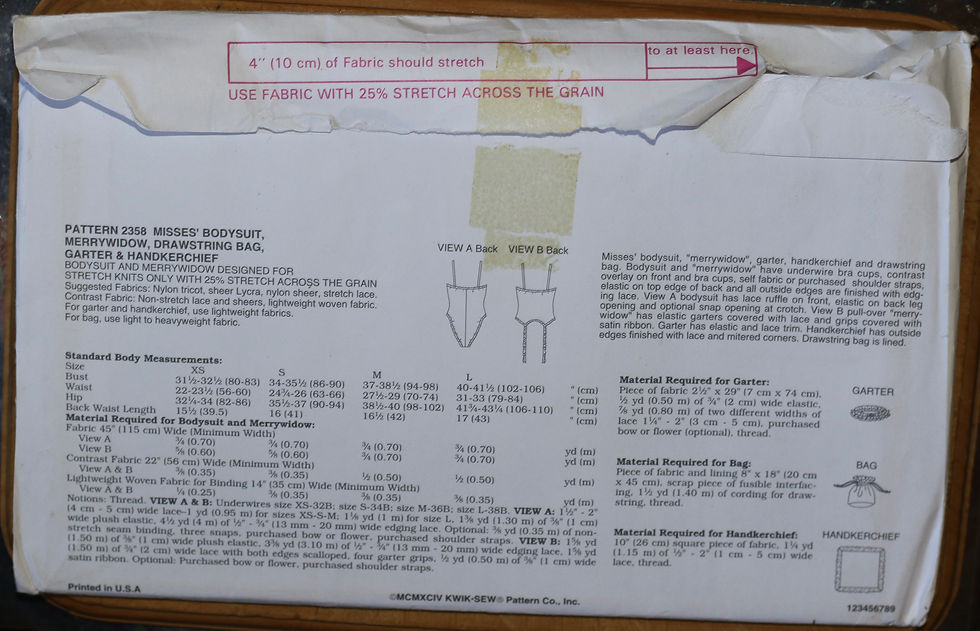 Miniatura: Preloved Kwik Sew by Kerstin Martensson Sewing Pattern 2358 lingerie pattern