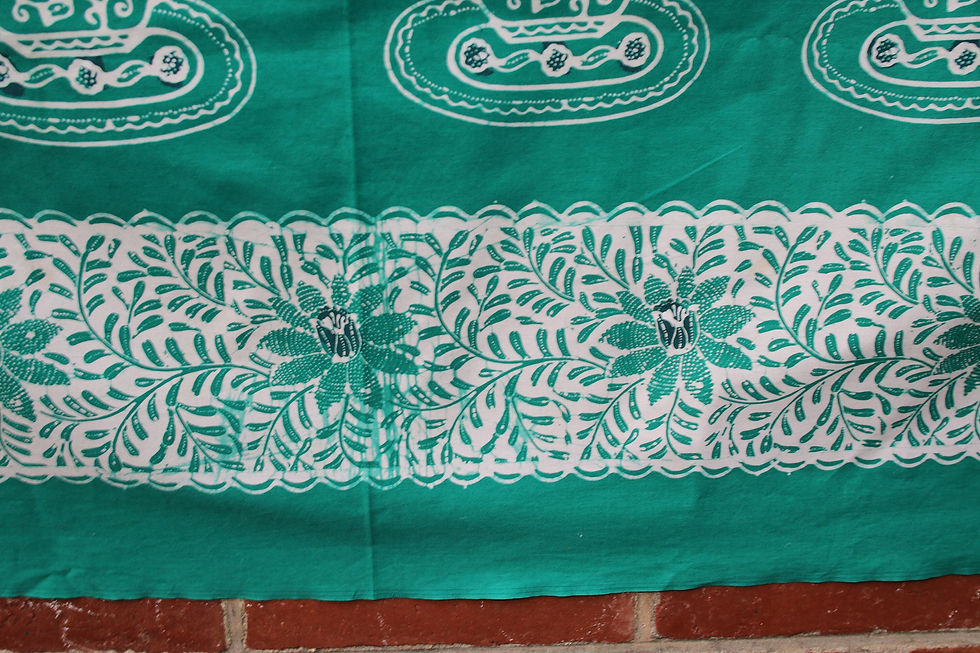 Miniature : Preloved Rectangular Printed Teacup Tablecloth