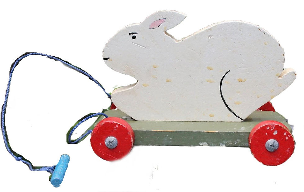 Miniaturbild: Preloved 1960's pull-along rabbit toy