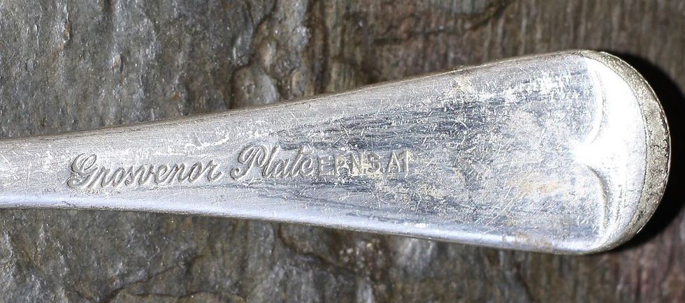 Thumbnail: Preloved Vintage Grosvenor Plate EPNSA1 Spoons, Set of Six Silver Spoons