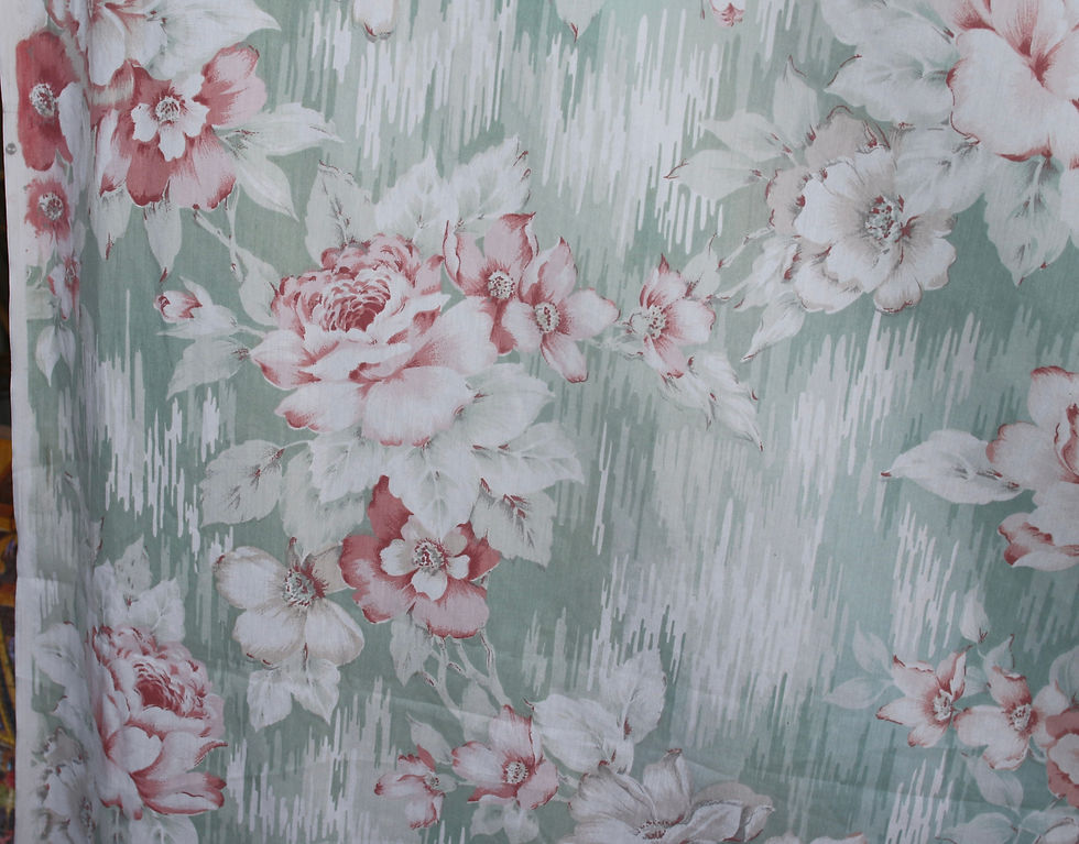 Μικρογραφία: Preloved Vintage Thomaston King Floral flat sheet, Floral sheet, Flower Sheet