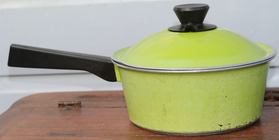 Miniatura: Preloved Bessemer Cookware, Retro lime green vintage Bessemer saucepan with lid