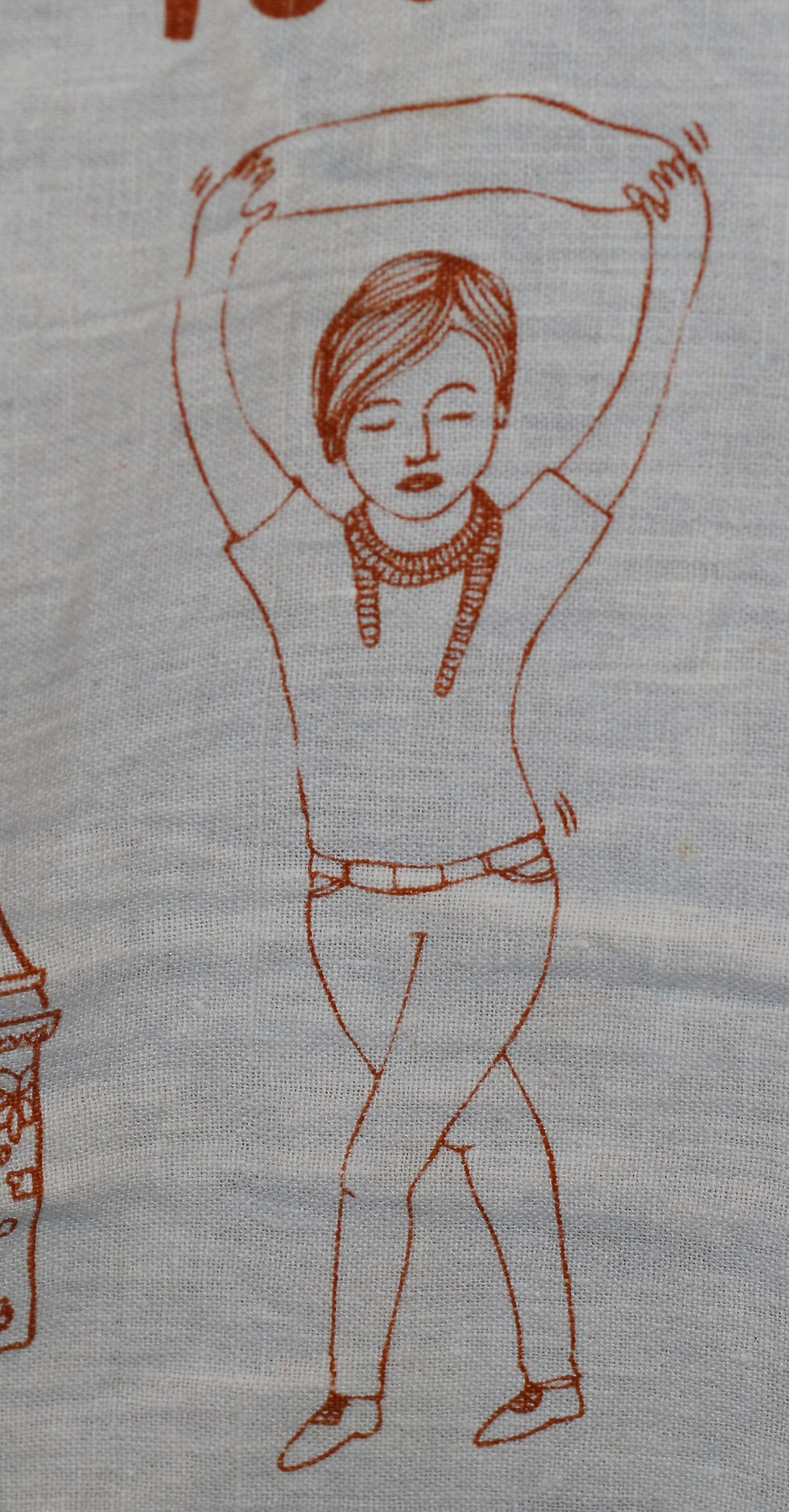 Thumbnail: Preloved Vintage A Choreographed Dishwashing Dance Tea Towel