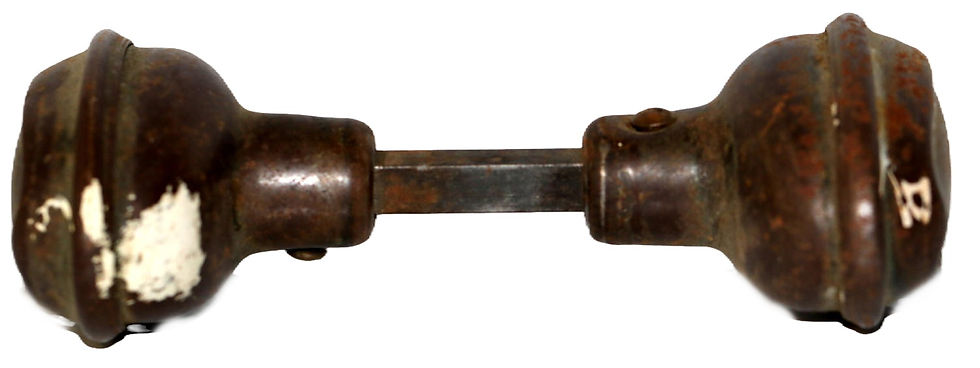 Thumbnail: Preloved Metal door handle with metal bar, NO SCREWS