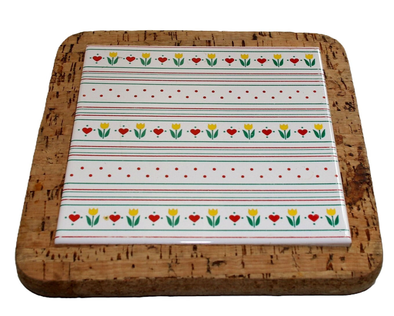 Preloved Cork and tile trivet, cork and tile pot holder