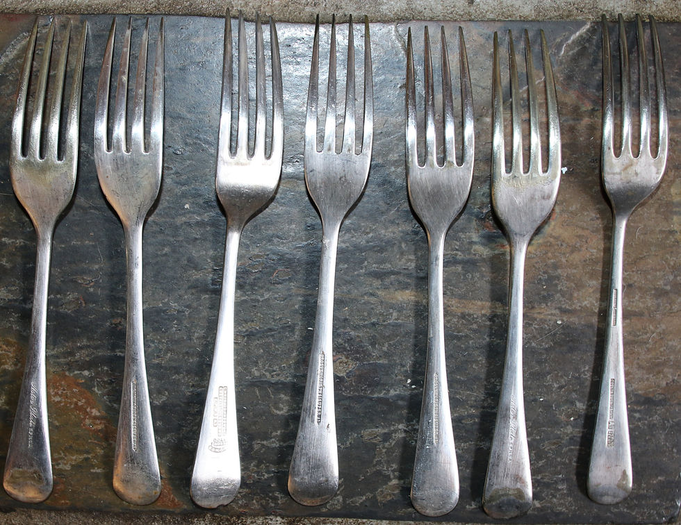 Miniatura: Preloved Vintage  EPNSA1 forks, set of seven silver forks
