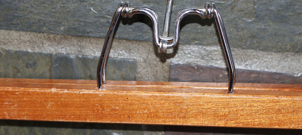 Thumbnail: Preloved Set of Two Wooden Pants Hangers