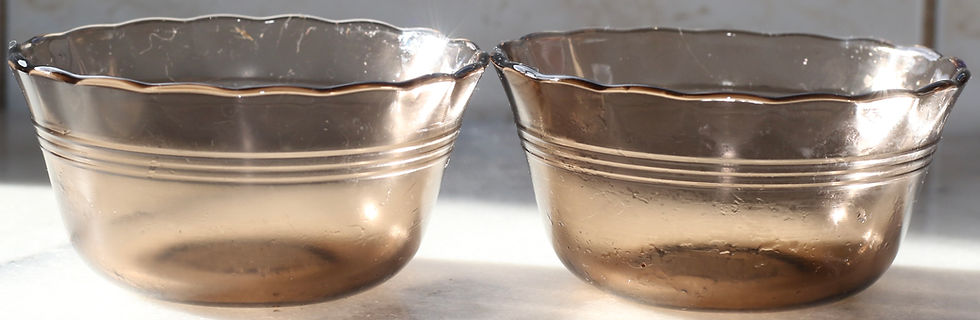 Thumbnail: Preloved Pair of Pyrex Glass Custard Cups, Pyrex Glass Bowls