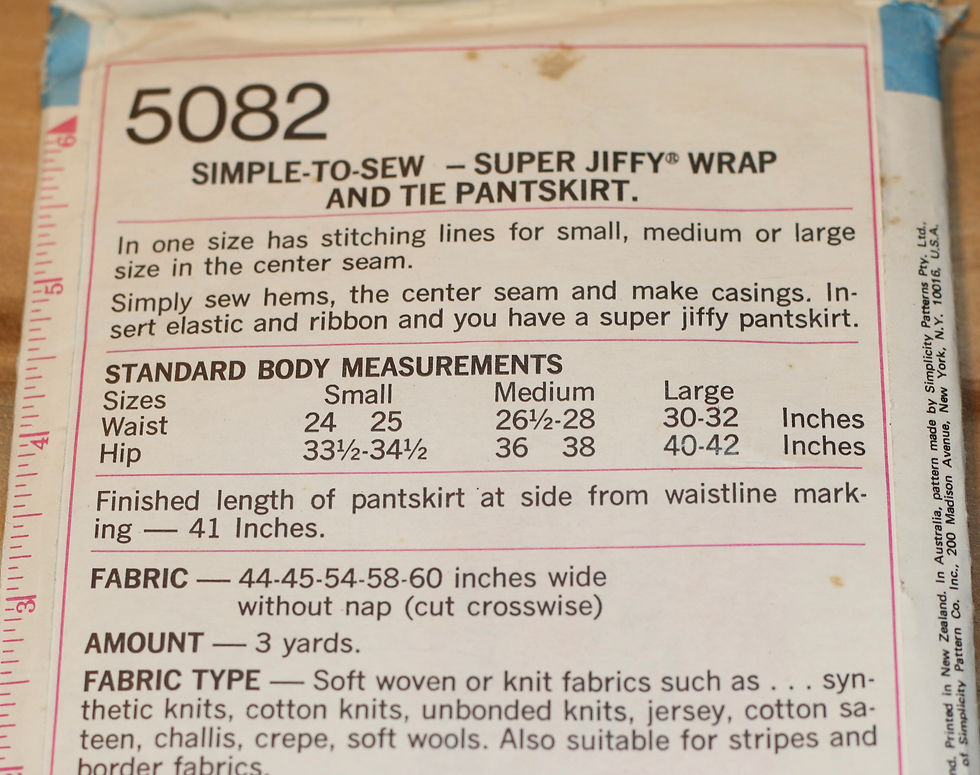 Miniatura: Vintage 1972's Simplicity 5082 sewing pattern super jiffy wrap and tie pantskirt