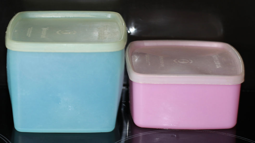 Miniatura: Preloved Pair of Pastel Tupperware Containers, Tupperware Sandwich Boxes