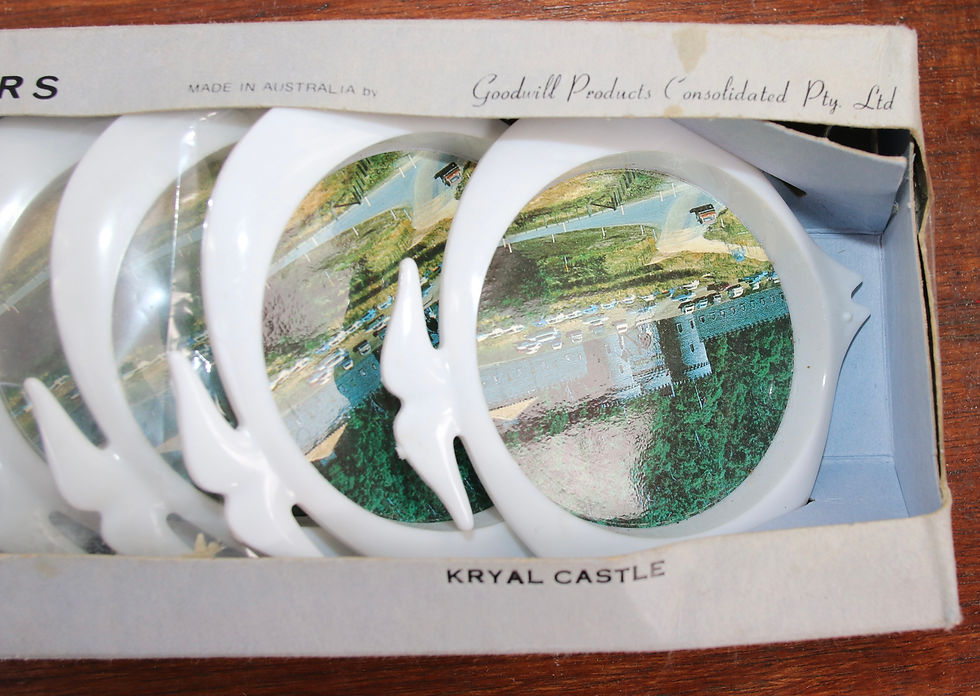 Thumbnail: Preloved Souvenir Coaster Set - Souvenir of Kryal Castle In Original Box