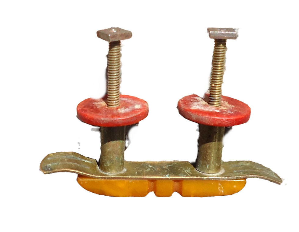 Miniatura: Preloved Vintage Cabinet handle, plastic and metal retro cabinet handle