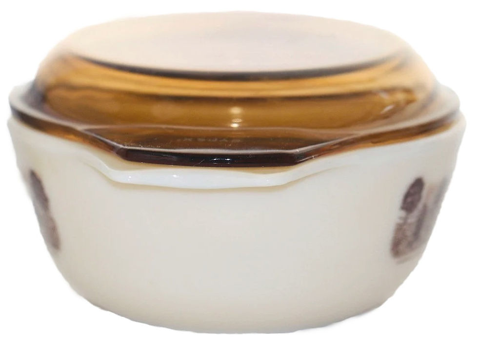 Miniaturbild: Preloved Pyrex England Brown Trees Casserole Dish, Pyrex Lidded Casserole Dish