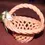 Miniatura: Preloved Decorative Ceramic Basket, Peach Woven Ceramic Basket