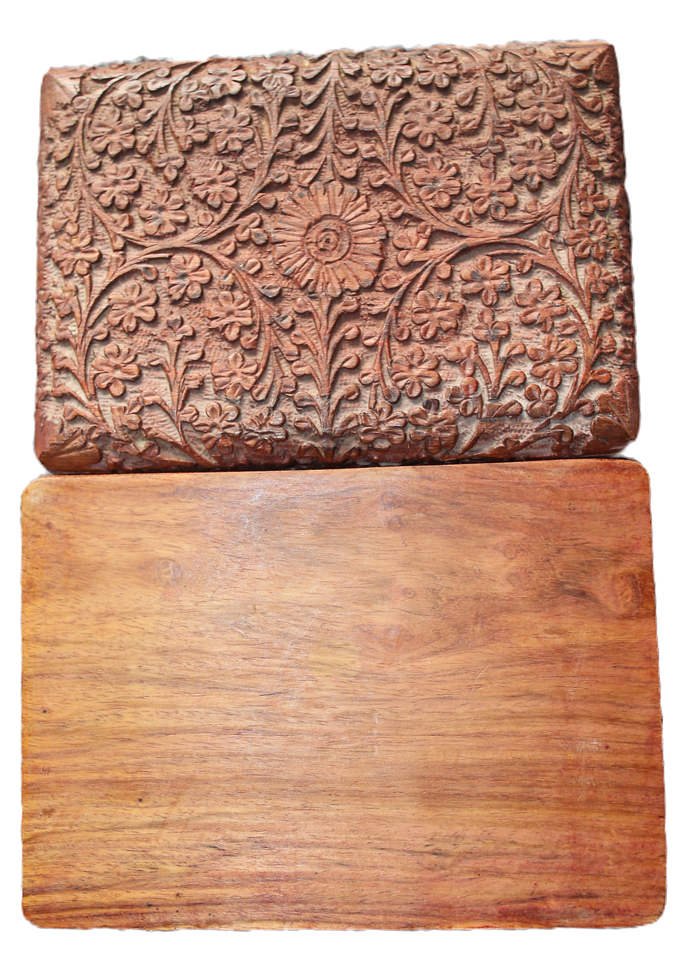 Miniaturbild: Preloved Wooden Box, Carved Floral Box